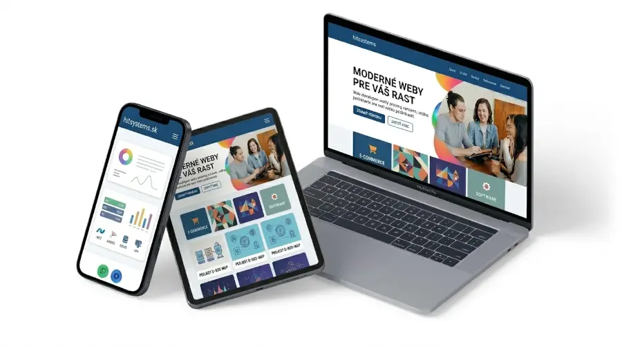 Web zobrazený na notebooku, tablete a mobile